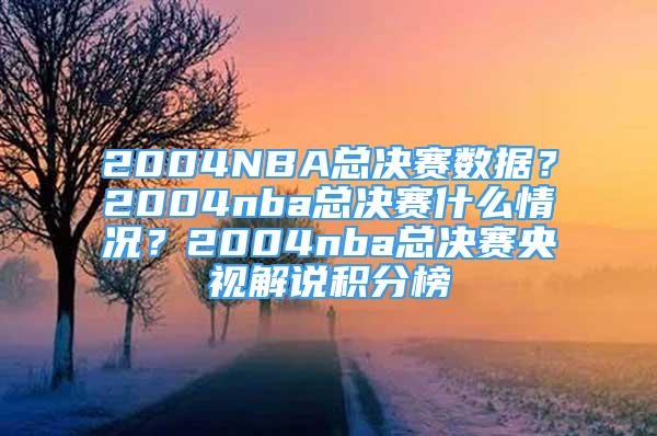 2004NBA總決賽數(shù)據(jù)？2004nba總決賽什么情況？2004nba總決賽央視解說積分榜