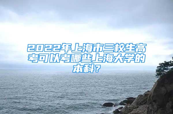 2022年上海市三校生高考可以考哪些上海大學的本科？