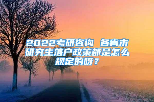 2022考研咨詢 各省市研究生落戶政策都是怎么規(guī)定的呀？