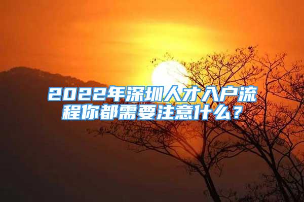 2022年深圳人才入戶流程你都需要注意什么？