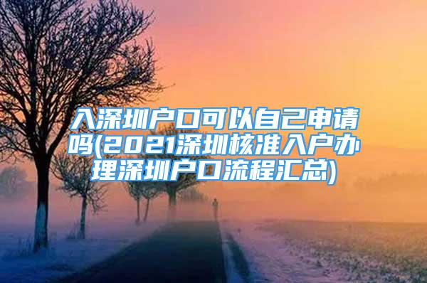 入深圳戶口可以自己申請(qǐng)嗎(2021深圳核準(zhǔn)入戶辦理深圳戶口流程匯總)