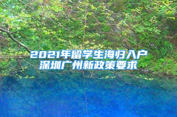 2021年留學(xué)生海歸入戶深圳廣州新政策要求