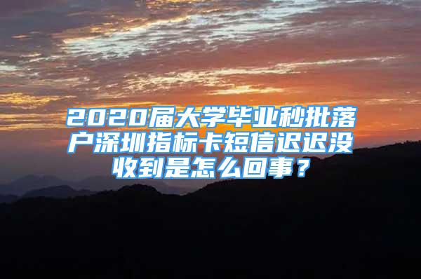 2020屆大學畢業(yè)秒批落戶深圳指標卡短信遲遲沒收到是怎么回事？