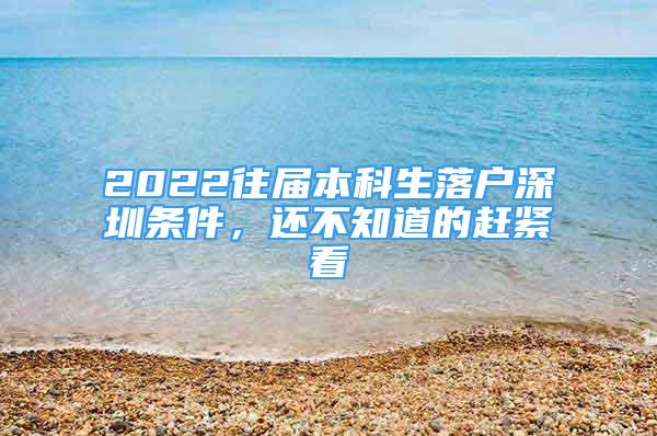 2022往屆本科生落戶深圳條件，還不知道的趕緊看