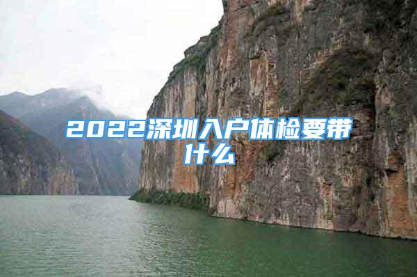 2022深圳入戶體檢要帶什么