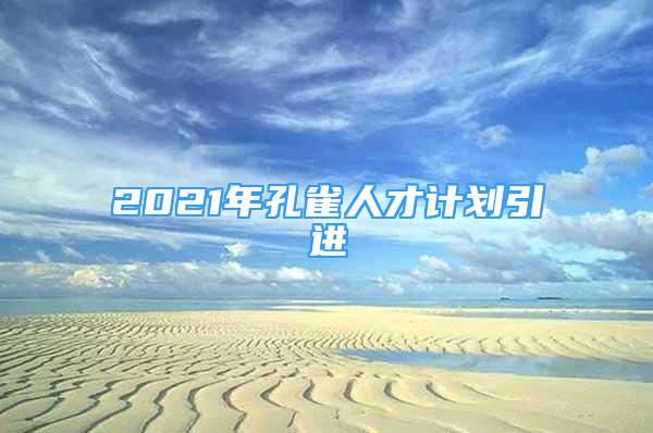 2021年孔雀人才計(jì)劃引進(jìn)