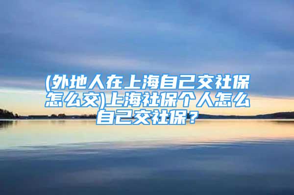 (外地人在上海自己交社保怎么交)上海社保個(gè)人怎么自己交社保？