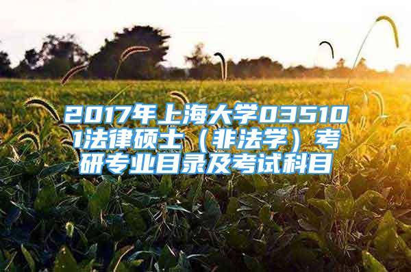 2017年上海大學(xué)035101法律碩士（非法學(xué)）考研專業(yè)目錄及考試科目