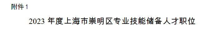 10月10日起報(bào)名！2023年度崇明招錄一批專業(yè)技能儲(chǔ)備人才及定向選調(diào)生