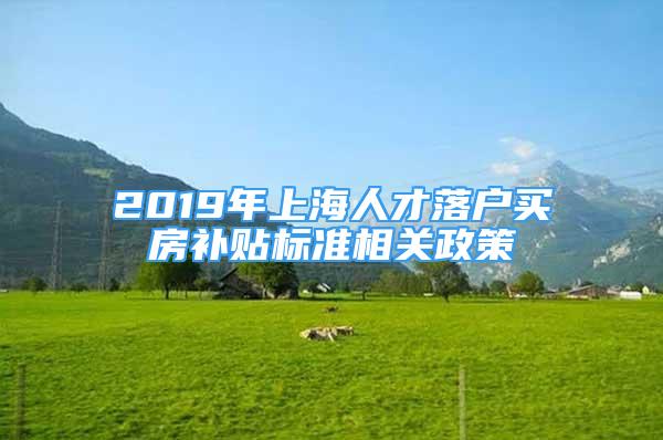 2019年上海人才落戶買房補(bǔ)貼標(biāo)準(zhǔn)相關(guān)政策