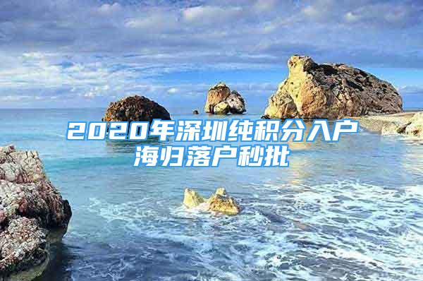 2020年深圳純積分入戶海歸落戶秒批