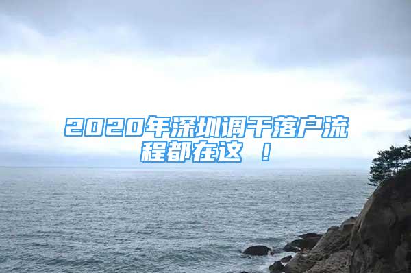 2020年深圳調(diào)干落戶流程都在這 ！