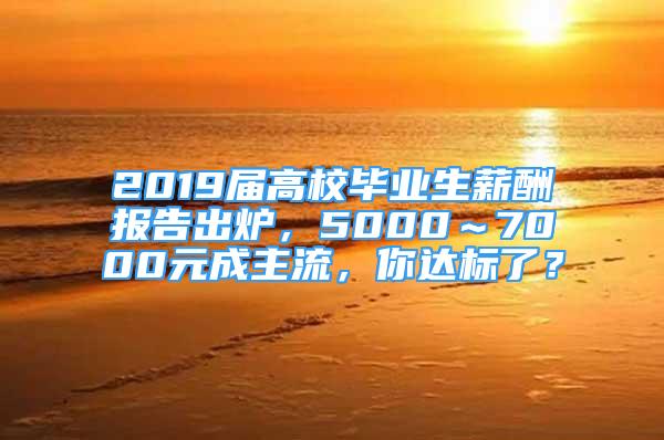 2019屆高校畢業(yè)生薪酬報(bào)告出爐，5000～7000元成主流，你達(dá)標(biāo)了？