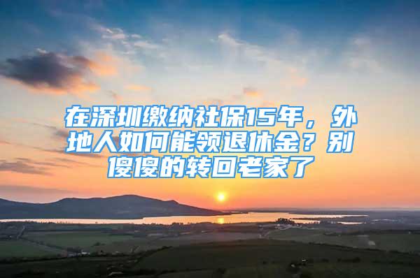 在深圳繳納社保15年，外地人如何能領(lǐng)退休金？別傻傻的轉(zhuǎn)回老家了