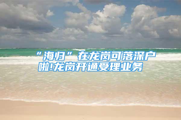 “海歸”在龍崗可落深戶啦!龍崗開通受理業(yè)務(wù)