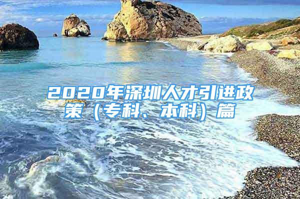 2020年深圳人才引進(jìn)政策（專科、本科）篇