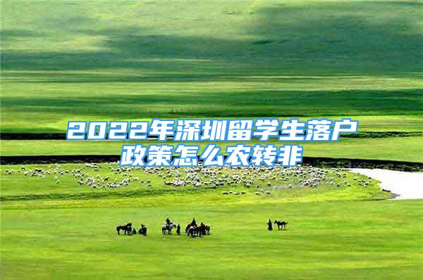 2022年深圳留學(xué)生落戶政策怎么農(nóng)轉(zhuǎn)非