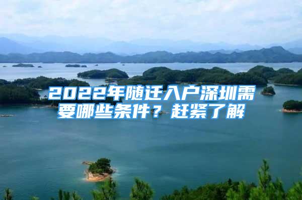 2022年隨遷入戶深圳需要哪些條件？趕緊了解