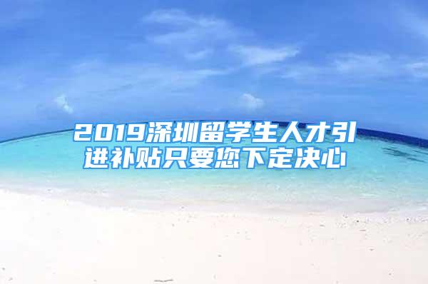 2019深圳留學(xué)生人才引進(jìn)補(bǔ)貼只要您下定決心