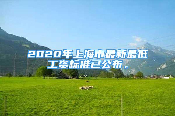 2020年上海市最新最低工資標(biāo)準(zhǔn)已公布。