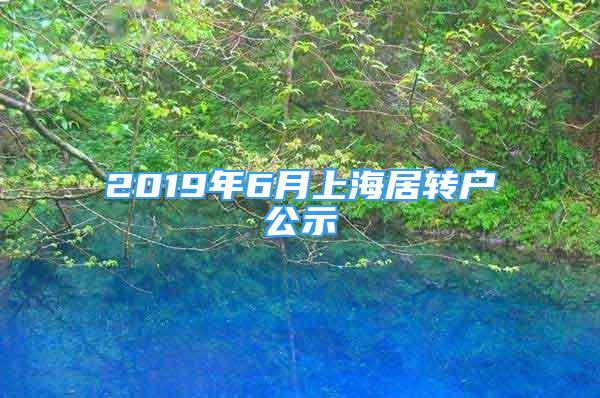 2019年6月上海居轉(zhuǎn)戶(hù)公示