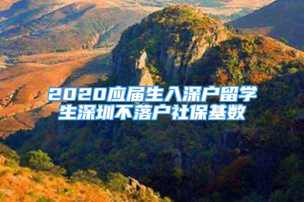 2020應(yīng)屆生入深戶留學(xué)生深圳不落戶社保基數(shù)