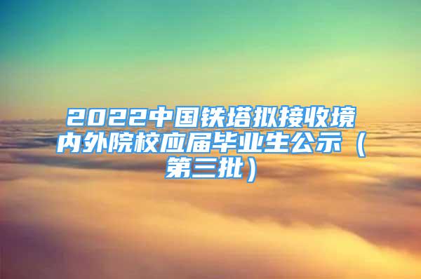 2022中國鐵塔擬接收境內(nèi)外院校應(yīng)屆畢業(yè)生公示（第三批）