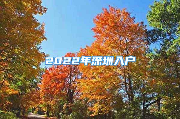 2022年深圳入戶