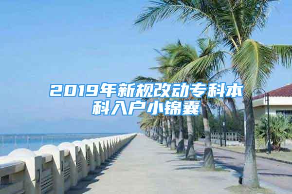 2019年新規(guī)改動專科本科入戶小錦囊