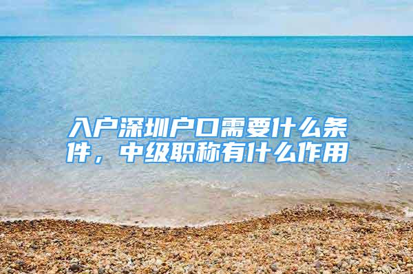 入戶深圳戶口需要什么條件，中級職稱有什么作用