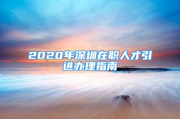 2020年深圳在職人才引進辦理指南