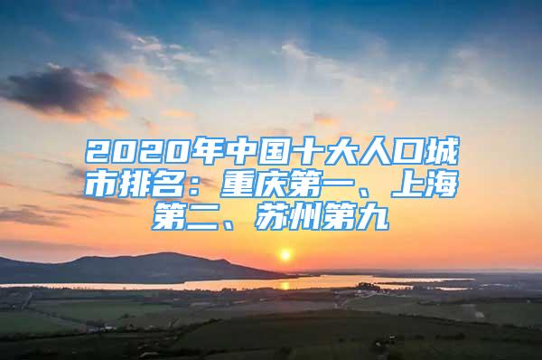 2020年中國十大人口城市排名：重慶第一、上海第二、蘇州第九