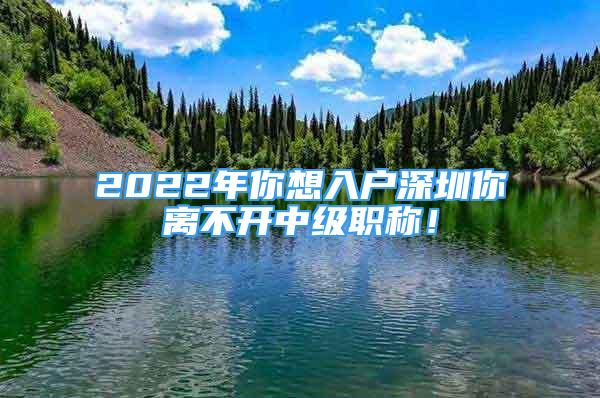 2022年你想入戶(hù)深圳你離不開(kāi)中級(jí)職稱(chēng)！