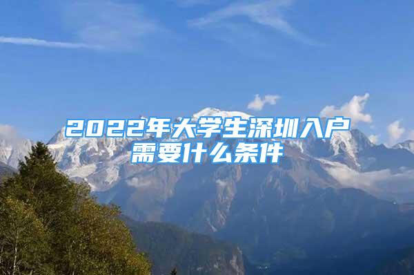 2022年大學生深圳入戶需要什么條件