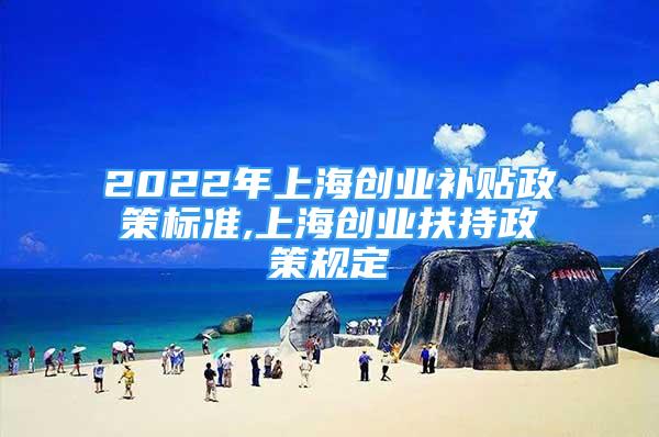 2022年上海創(chuàng)業(yè)補貼政策標準,上海創(chuàng)業(yè)扶持政策規(guī)定