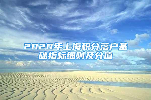 2020年上海積分落戶基礎(chǔ)指標(biāo)細(xì)則及分值