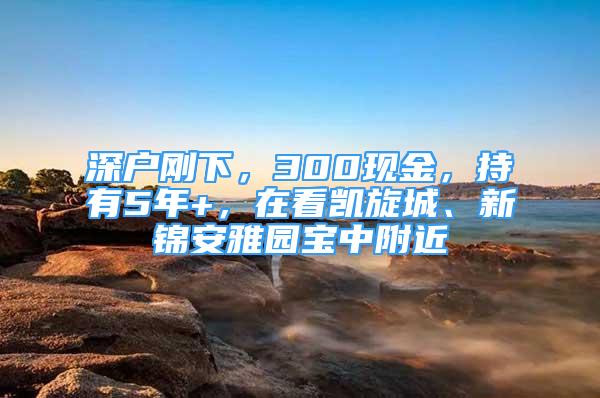 深戶剛下，300現(xiàn)金，持有5年+，在看凱旋城、新錦安雅園寶中附近