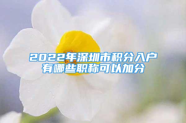 2022年深圳市積分入戶有哪些職稱可以加分