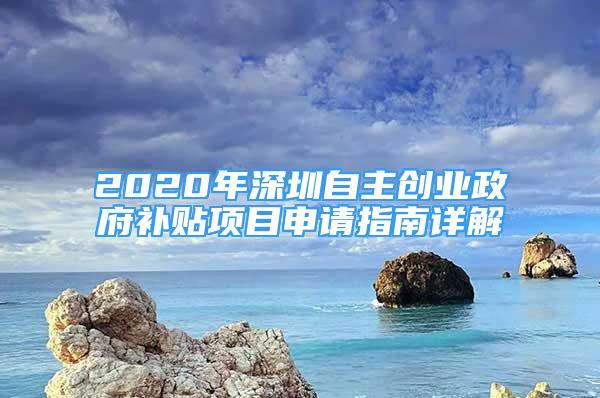 2020年深圳自主創(chuàng)業(yè)政府補(bǔ)貼項(xiàng)目申請(qǐng)指南詳解