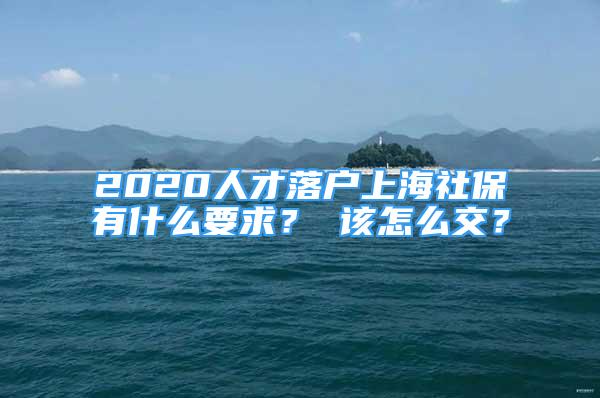 2020人才落戶上海社保有什么要求？ 該怎么交？