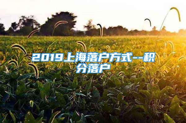 2019上海落戶方式--積分落戶