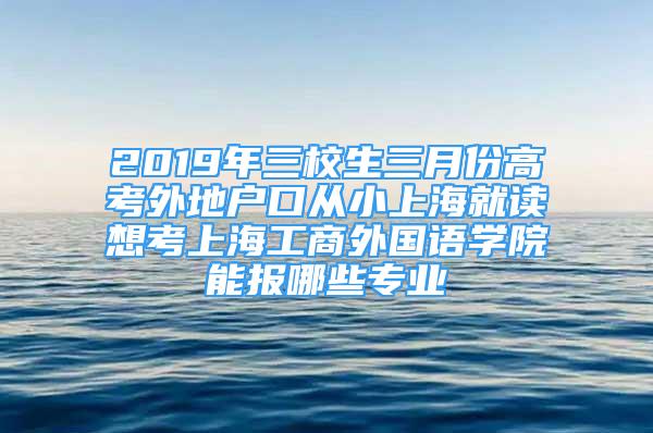 2019年三校生三月份高考外地戶口從小上海就讀想考上海工商外國語學(xué)院能報哪些專業(yè)