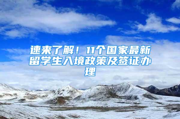 速來(lái)了解！11個(gè)國(guó)家最新留學(xué)生入境政策及簽證辦理