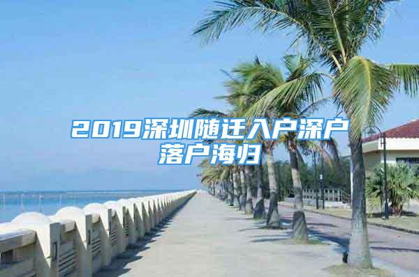 2019深圳隨遷入戶深戶落戶海歸