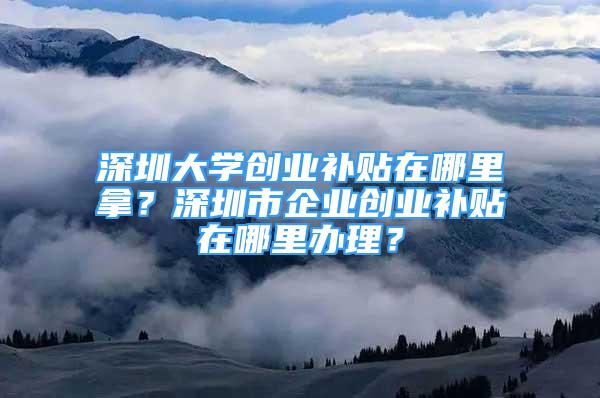 深圳大學(xué)創(chuàng)業(yè)補(bǔ)貼在哪里拿？深圳市企業(yè)創(chuàng)業(yè)補(bǔ)貼在哪里辦理？