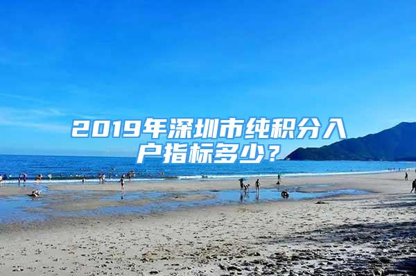 2019年深圳市純積分入戶指標多少？