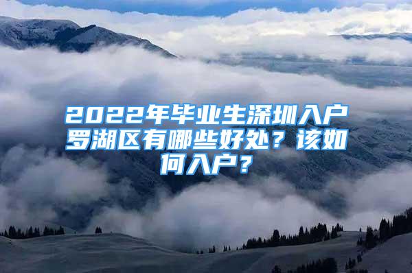 2022年畢業(yè)生深圳入戶羅湖區(qū)有哪些好處？該如何入戶？