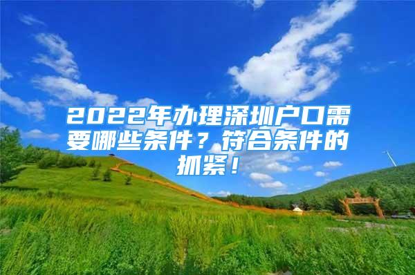 2022年辦理深圳戶口需要哪些條件？符合條件的抓緊！