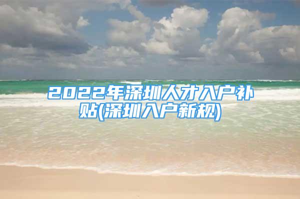 2022年深圳人才入戶補(bǔ)貼(深圳入戶新規(guī))