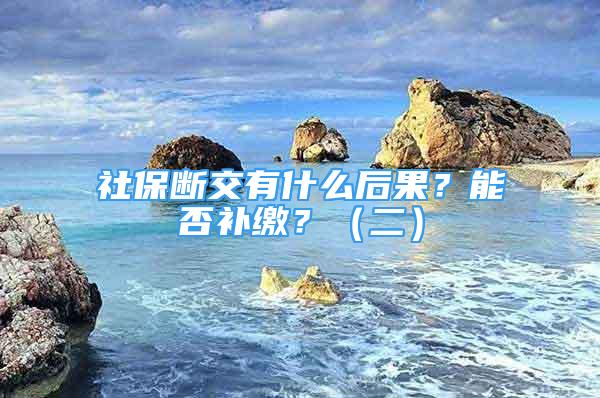 社保斷交有什么后果？能否補(bǔ)繳？（二）